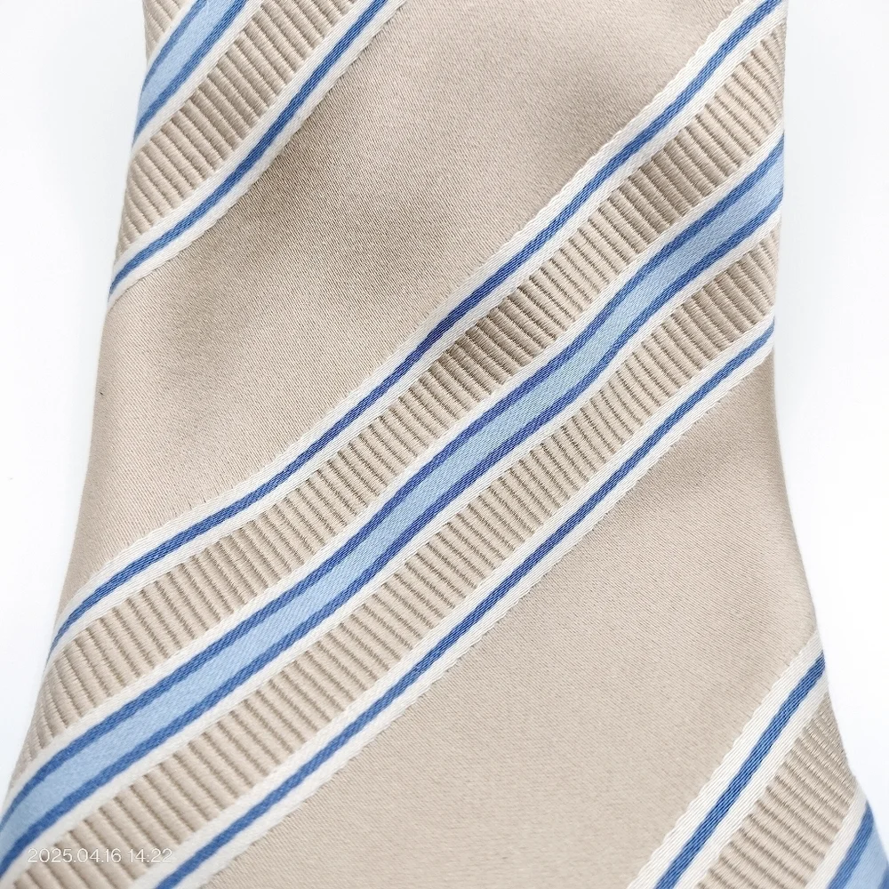 Donald Trump Signature Collection Silk Necktie Tie Striped Tan Blue Formal